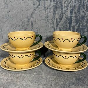 Vintage Metlox Provincial Green Rooster Poppytrail tea cup/saucer set